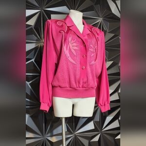 Elegant Pink Women's Blazer with Embroidery